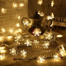 크리스마스 트리 눈꽃 전구 가랜드 등 조명 장식 감성 소품 만들기, 눈꽃 전구 3m (usb형)