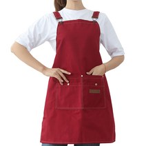 아그노 H라인 스티치 앞치마, 레드, 1개