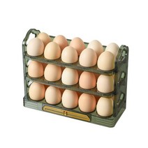 회전식 3 층 냉장고 계란 보관 상자 컨테이너 공간 절약 랙 30 칸 주방 정리, [01] A 30 Grids