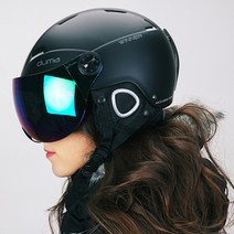 스위스비기뉴 스키 스노우보드 헬멧 고글 일체형 바이저헬멧 아시안핏, 화이트
