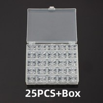자수 미싱 투명 재봉틀 보빈 스풀 플라스틱 스토리지 박스 가정용 액세서리 도구 25 개, [04] transparent