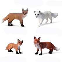 113172 4PCS Lifelike Fox Model Foxes Family Figurine Simulation Wild Animals Wildlife Educational To