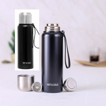 보냉병 보온 물병 물통 스텐 진공 거름망 1L 블랙