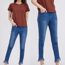 사입자mall F576B 밑단 인디언 수술 청바지 여자청바지