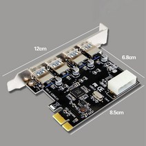 공씨디 공cd 공DVD 1Set Professional 4 포트 PCI-E-USB 3.0 허브 Express 확장 카드 어댑터 데스크탑 용 5, 한개옵션0