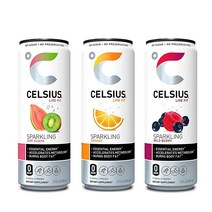 CELSIUS 에센셜 에너지 드링크 3가지 스파클링 맛 버라이어티 팩 - 12 Fl Oz12팩
