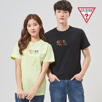 게스 게스 남성 유니 레인보우 게스 로고 반팔티 NM2K0355