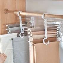 매직폴딩5칸바지걸이 옷행거 논슬립5단 옷장옷 튼튼한옷 아이디, 단품, 단품