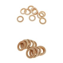 GHSHOP 20pcs 미완성 된 나무 라운드 루즈 비즈 DIY 공예 나무 반지 2.5cm 7x7cm, 설명, 자연