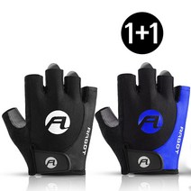 듀웨이 ASPORTS 자전거 반장갑 1+1, 블랙(L), 블랙(XL)