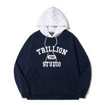 TRILLION 트릴리온 컬러 배색 1992 그래픽 후드 NAVY