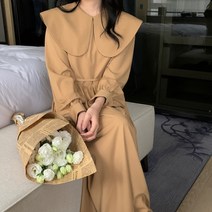 [랜덤플레이] 왕 빅카라 허리 스트랩 롱 원피스