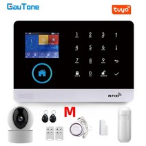 무선초인종 무선차임벨 도어벨 GauTone 스마트 홈 와이파이 GSM 경보 모션 무선 야간 투시 IP Tuya 알렉사, 48.M-103. - 영국 플러그