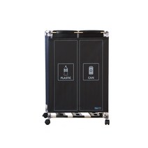 센스큐 이지핏 다용도 가정용 분리수거함 2구 SET (본품 + 추가선반) 매직타입/리치타입, 매직타입(연속봉투형) 2구 + 추가선반, 블랙