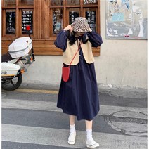 당일발송 - 빅카라 리본 롱 원피스 베스트 세트