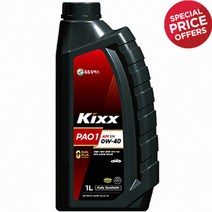 킥스 파오1 0W40 1L 가솔린 디젤 LPG 겸용 프리미엄 합성 엔진오일, 2개, 1000ml