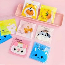 비닐봉투 10x10cm 100개 10팩 홈베이킹 쿠키포장 접착 포장지, 올빼미 100개 10팩