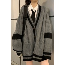 니트 스웨터 전문점 궤짝을 치우다 겨울 가을 타입 브이넥 와이드 루즈핏 핏아우터 키치한 얇은 아우터가디건 4972247169