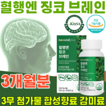식약처 인증 혈행 앤 & 징코 은행잎 추출물 비타민 미네랄 플라보놀 배당체 36mg 3 무 첨가물 합성향료 착색료 감미료 기억력 혈행 건강 기능 식품 영양 보충 제 파는곳 추천, 1