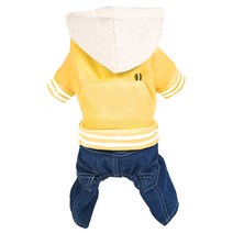 강아지 옷 가을 테디 겨울폼 비곰 소형 미드 개 애완동물 펫 맨투맨 트렌드 네발 달린 보온 2238526040, (엘로우 )푸융 -캐쥬얼 학원 무드