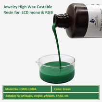 3D 프린트 프린터 재료 JAMGHE 높은 왁스 플러스 수지 X-캐스트 EWIC -3000A EWIC-1000A 보석 Castable 수지 fedex로 슈퍼 쉬운 주조, 1000a 500g 그린