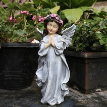 기도하는 천사 엔젤 아기천사 정원 마당 원예 장식품 인형 소품 조각상, 트럼펫 그레이 엔젤