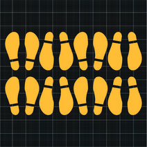 윈스턴 발바닥스티커 발자국 발모양 시트지, 06.구두(심플)(ST109), 노란색, 대-8쌍1세트