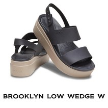 크록스 크록스brooklyn Low Wedge / Brooklyn Row Women Black X Mushroom | **