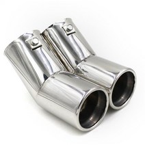 배기팁 자동차 배기 팁 테일 파이프 듀얼 스테인레스 스틸 머플러, 1개