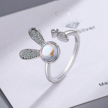 물고기애끼반지 행운 자매 약지 여성을 절묘한 오팔 여우 반지 빛 지르콘 동물 토끼 피쉬 테일 오프닝 손가락 여자 웨딩 파티 보석