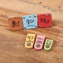 플레이바우 멍블리 강아지 이름표, 그린, 네모형 소, 나눔체