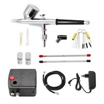 샌드 블라스터 녹제거기 압축기 키트가있는 듀얼 액션 에어 브러시 전기 페인트 스프레이 건 sandblast gun for art 자동차 모델 문신 네일 도구, f