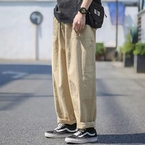 이유까까 남성용 루즈핏 레그 통바지