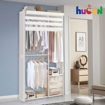 휴센 골드 1000RS 롤스크린+측판형 행거/드레스룸/특가/원룸옷장/무배, 골드 1000+콤비롤+측판