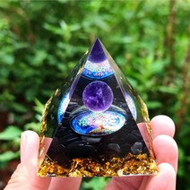 Orgone 명상 정신수양 기분좋은 힐링 에너지 용품 피라미드 크리스탈 풍수 장식품 소품, 11