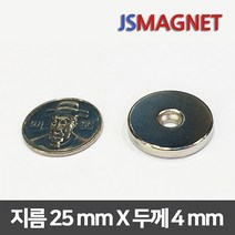 정신마그네트 초강력 네오디움자석 원형사라자석 사각사라자석, 1개, 원형사라_08_D25X4T
