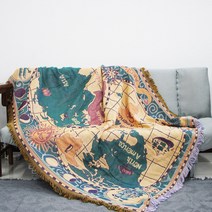 세계지도 북유럽 감성 캠핑 카페트 러그 담요 빈티지 블랭킷 매트 차박, L:180cm x 230cm