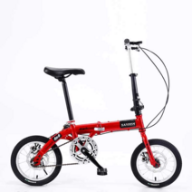 초경량 소형 자전거 접이식 14/16/20 인치 성인바이크, 흰색 단일 속도의 14인치 로우