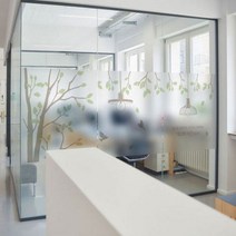 [천삼백케이] [꾸밈] ph578m-무점착유리시트자작나무숲전등글라스시트지, 단품