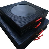 크레인 아웃트리거 유압받침대 미끄럼방지 안전발판, 블랙 400 400 50