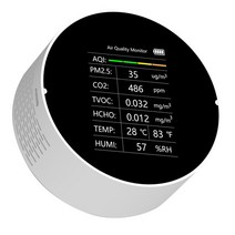 Tuya AQI 온도 습도 측정기 다기능 대기질 검출기 PM2.5 TVOC CO2 HCHO WiFi 미터, [04] W-No WiFi