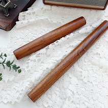 [안젤라스] 옻칠 우드 나무밀대 2size (베이킹 홍두깨 반죽밀대), 40cm 1개