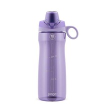 Pogo BPA 프리 트라이탄 플라스틱 물병 처그 뚜껑 포함 510.3ml(18온스) 그레이, 18oz, Lilac, Lilac
