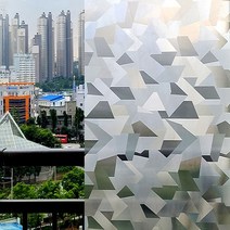 현대시트 무점착 반투명 암막 유리 창문 시트지, 유리조각