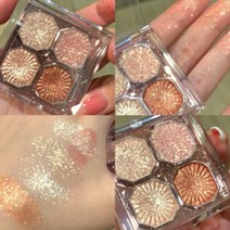 4 색 진주 아이 섀도우 팔레트 브라이트 매트 쉬머 크리스탈 샹들리에 글리터 아이 섀도우 롱래스팅 안료 화장품, 06, 1개