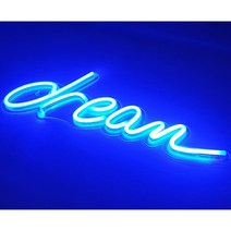 20종 LED 네온 사인 아크릴 레터링 무드등 홈카페 인테리어 조명 러브 오픈 헬로 간판, 21.드림
