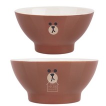 라인프렌즈 밥그릇 세트 공기밥 대접 사기 국그릇 도자기 캐릭터 6770