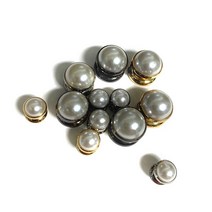 지엔에스 10번 진주 솔트레지 7mm부터15mm 금속장식 가죽공예 악세서리 가방부자재 10개set, 10번 진주솔트 7mm, 흑진주(검메탈