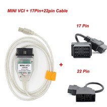 자동차 차량 진단기 mini vci for toyota tis techstream v17.00.020 minivci ftdi for j2534 auto scanner obd, 17핀 및 22핀