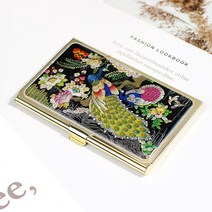 박씨상방 외국인선물 나전칠기 자개 명함케이스 명함집(24k 골드도금), 1개, K봉황목단검
